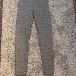 Grey plaid stretch pants